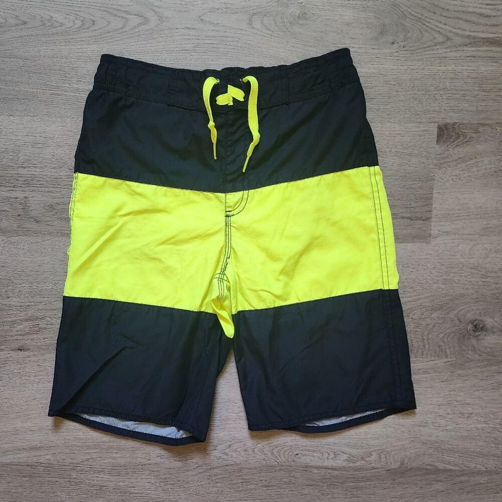 Old Navy Boy's Swimwear Swim Trunks Lined Multi-Color Colorblock Large L 10-12